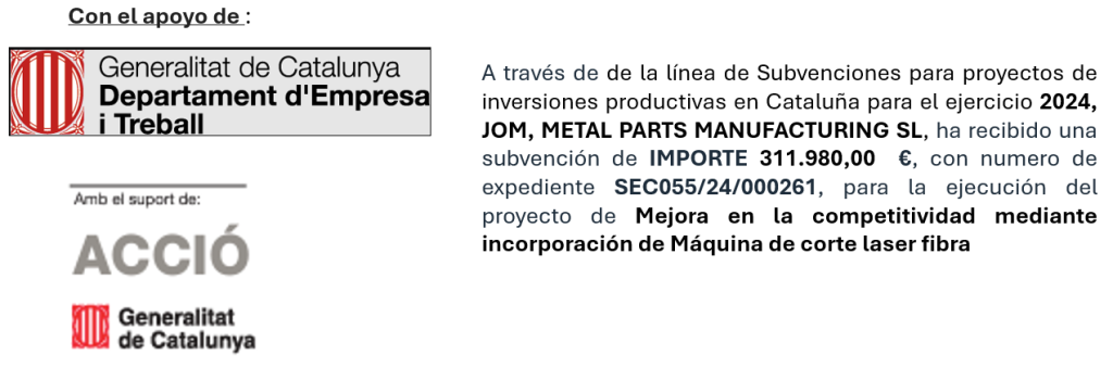 máquina de corte por láser de fibra subvención